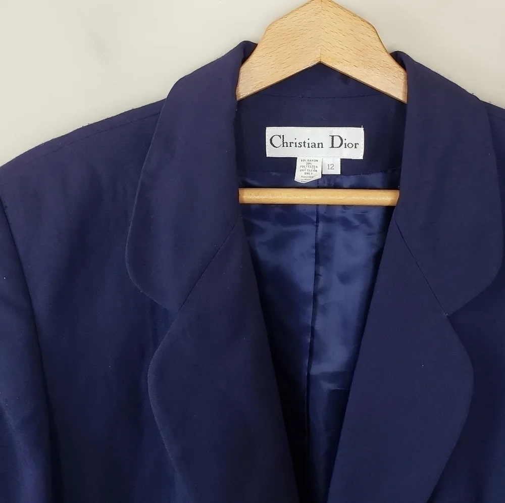 Vintage Christian Dior | Navy Blue Blazer Size 12